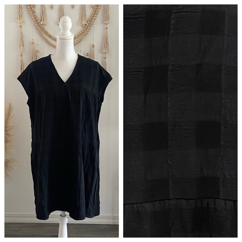 Grade & Gather Kai boxy gingham dress black Ascot + Hart store NEW gift black S
